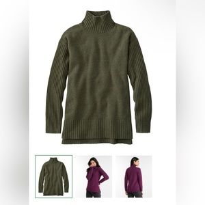 L.L. Bean Women's The Essential Turtleneck - Olive Heather Size S